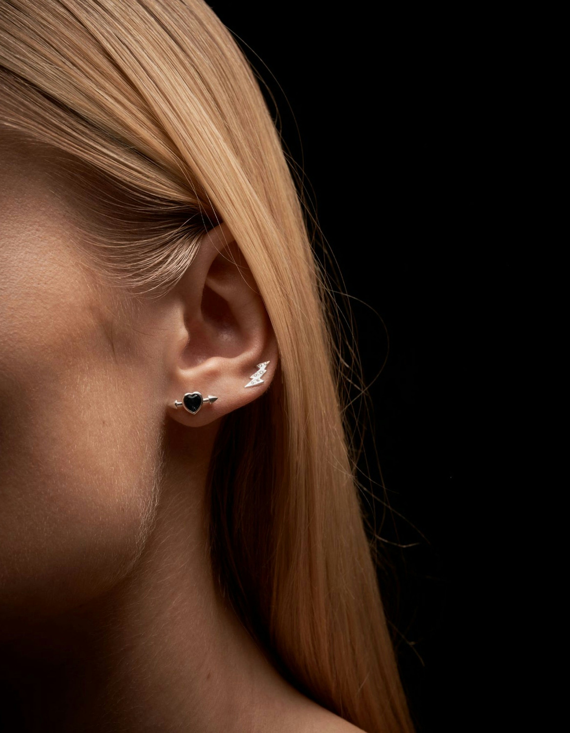 Pierced Heart Ear Stud-image-1