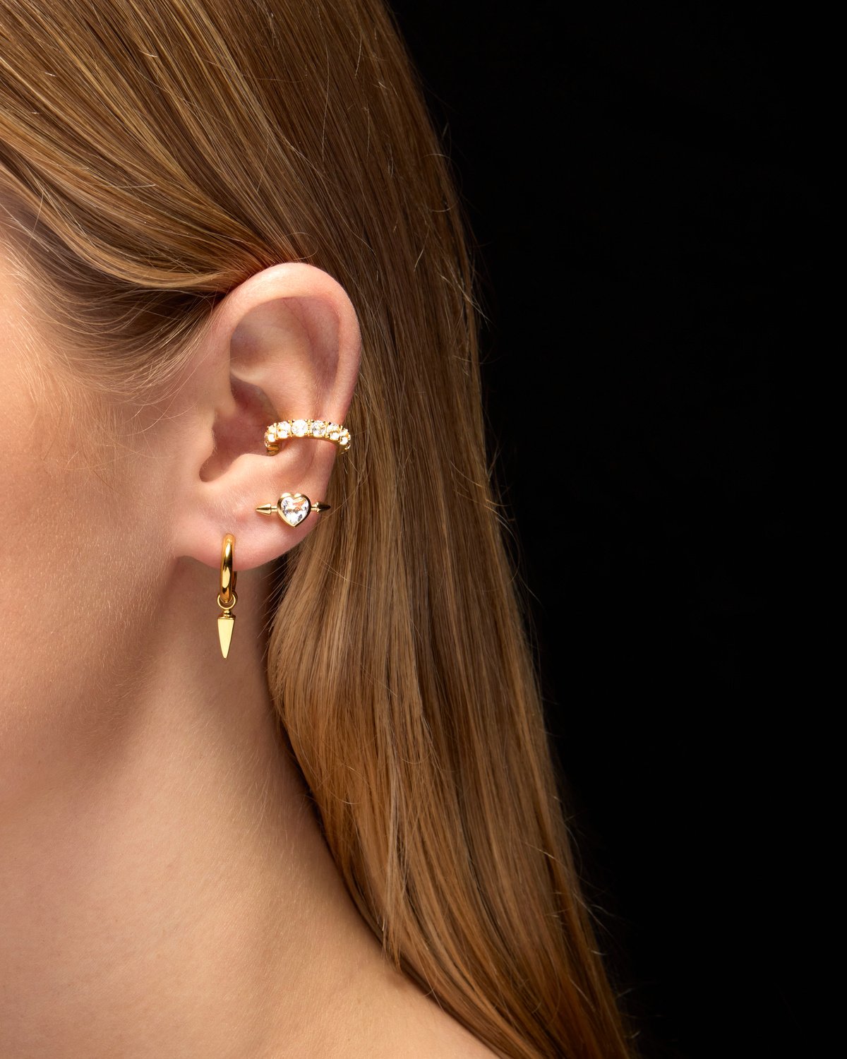 Pierced Heart Ear Stud-image-1