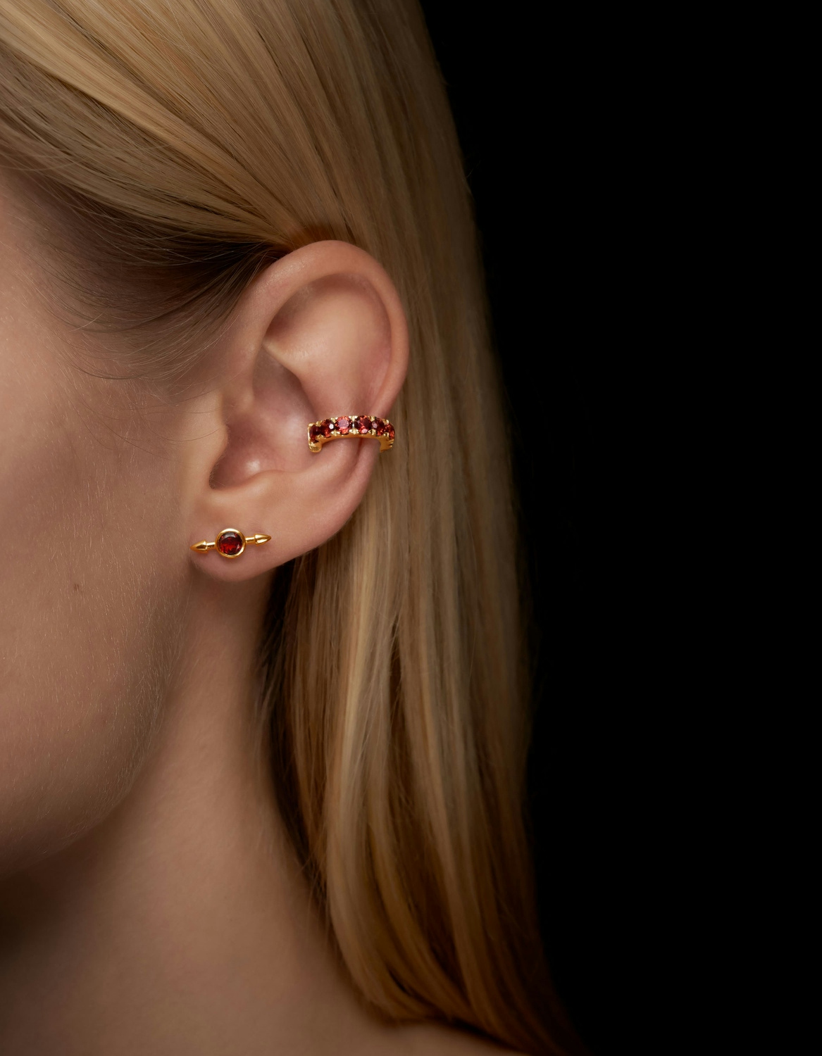 Pierced Stone Ear Stud-image-1