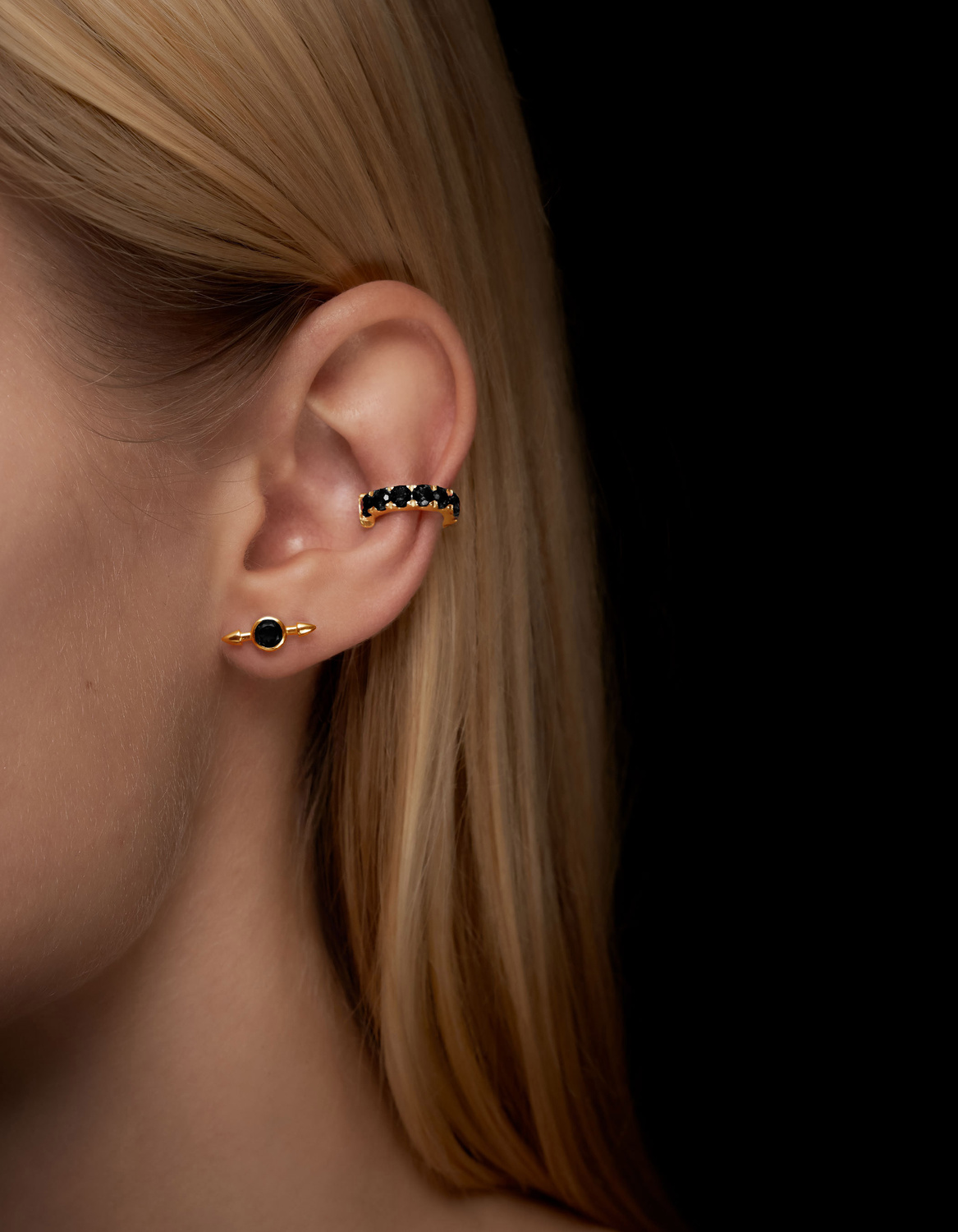 Pierced Stone Ear Stud-image-1