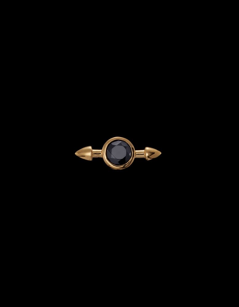 Gold-plated Silver - Black Spinel