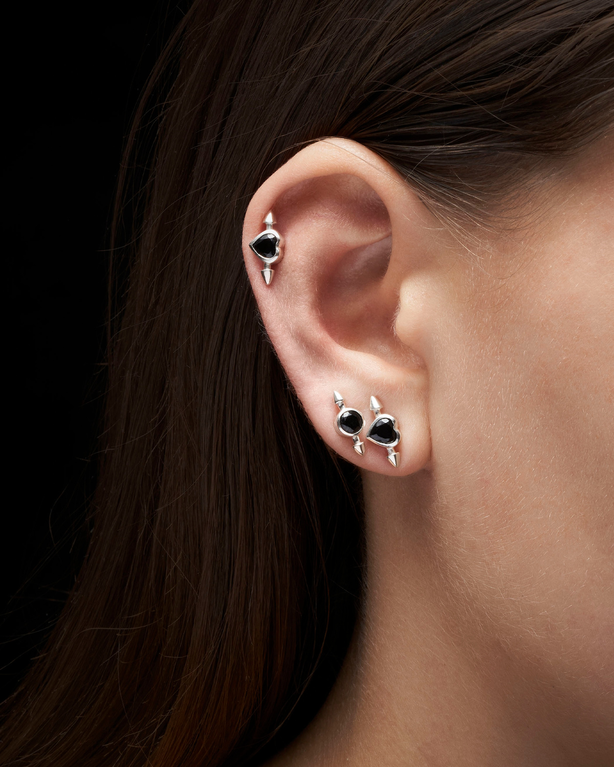 Pierced Stone Ear Stud-image-1