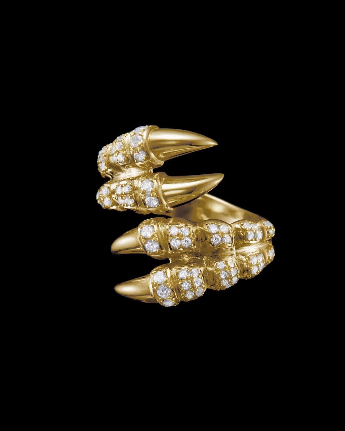 Double Claw Diamond Pavé Ring