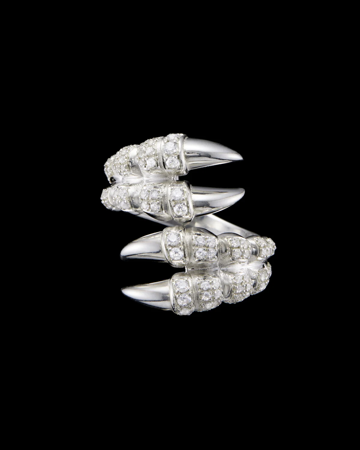 Double Claw Diamond Pavé Ring-image-0