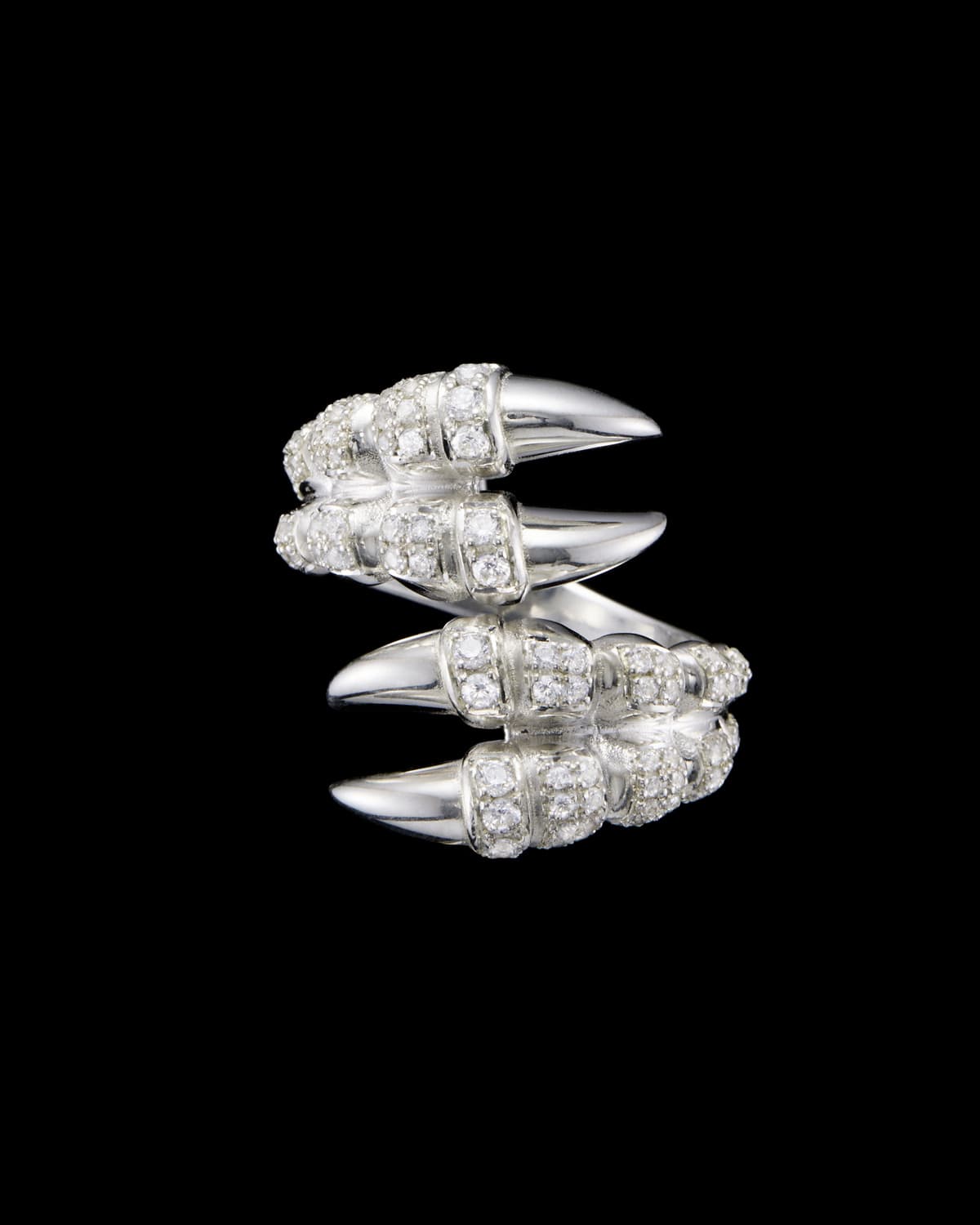 Double Claw Diamond Pavé Ring