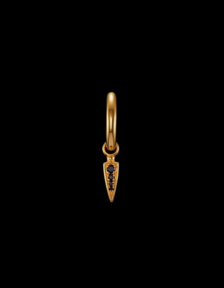 Gold-plated Silver - Black Spinel