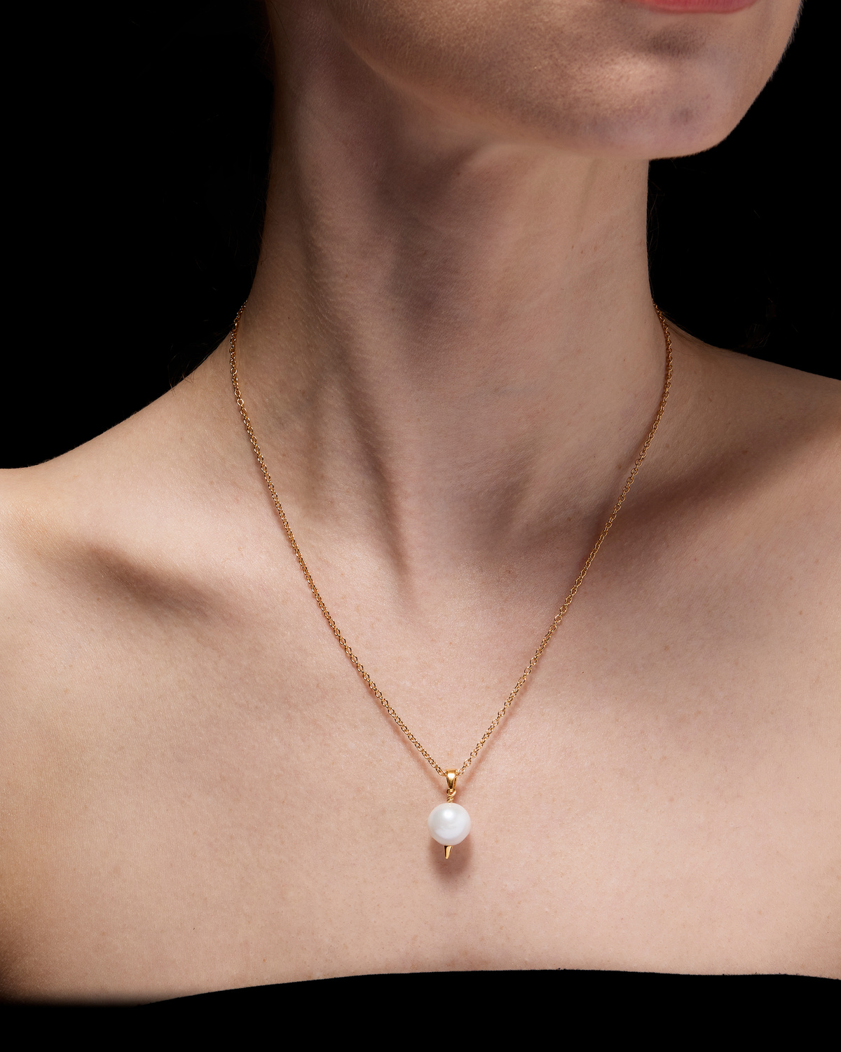 Charmed Pierced Pearl Necklace-image-1