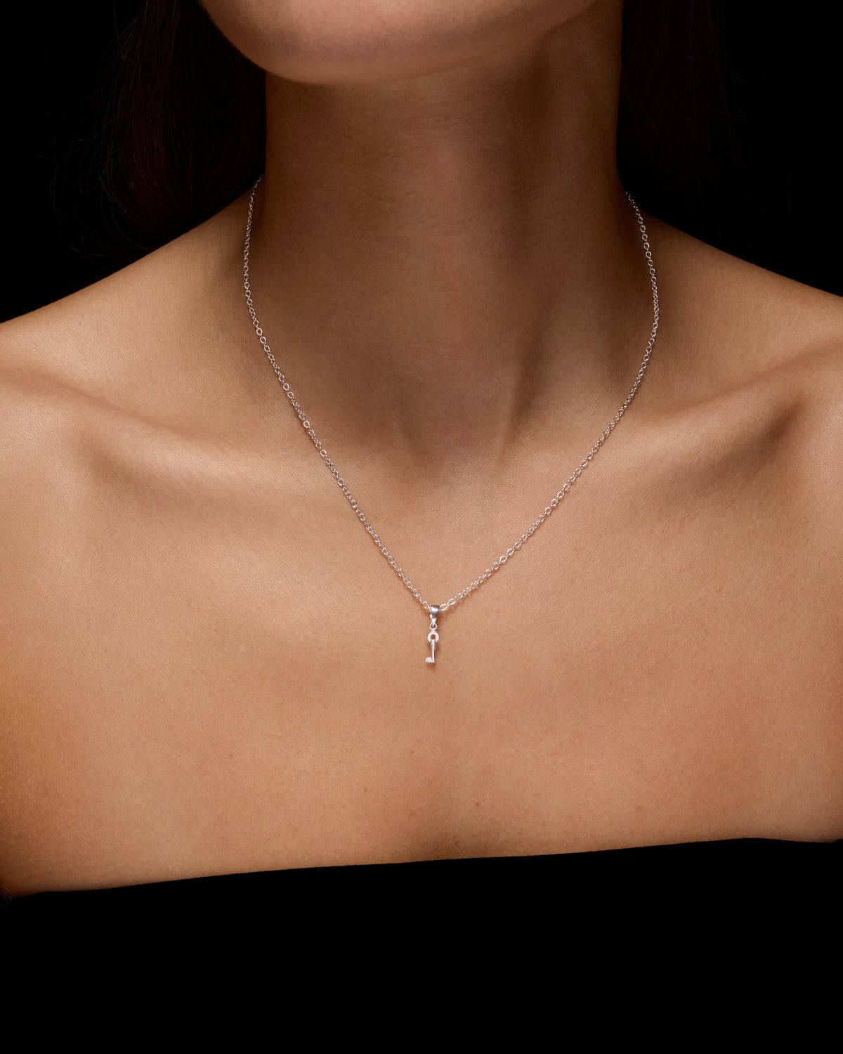 tiny key necklace silver-image-1