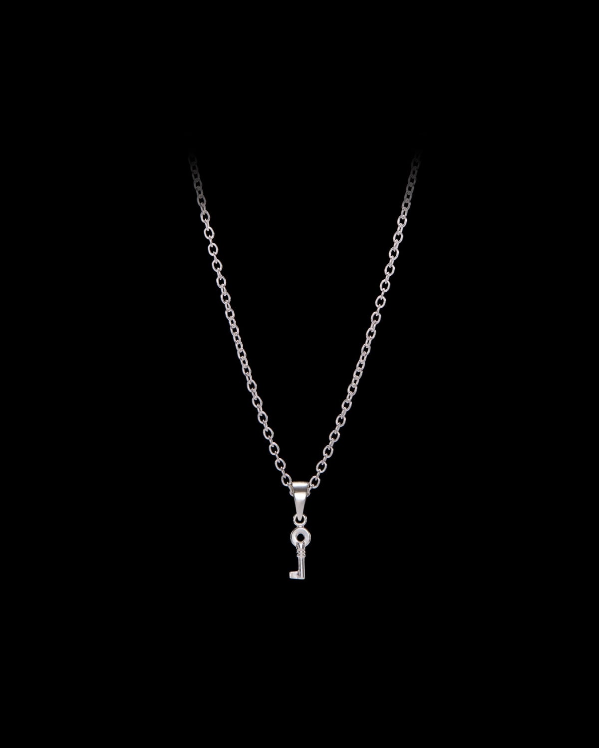 tiny key necklace silver-image-0