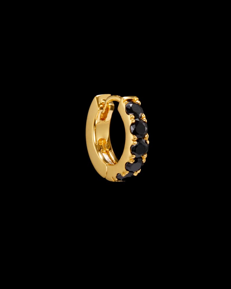Gold-plated Silver - Black Spinel