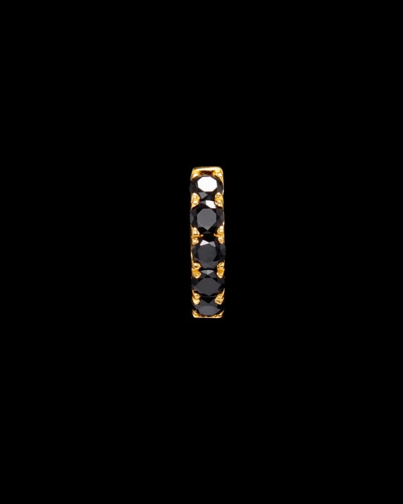 Gold-plated Silver - Black Spinel
