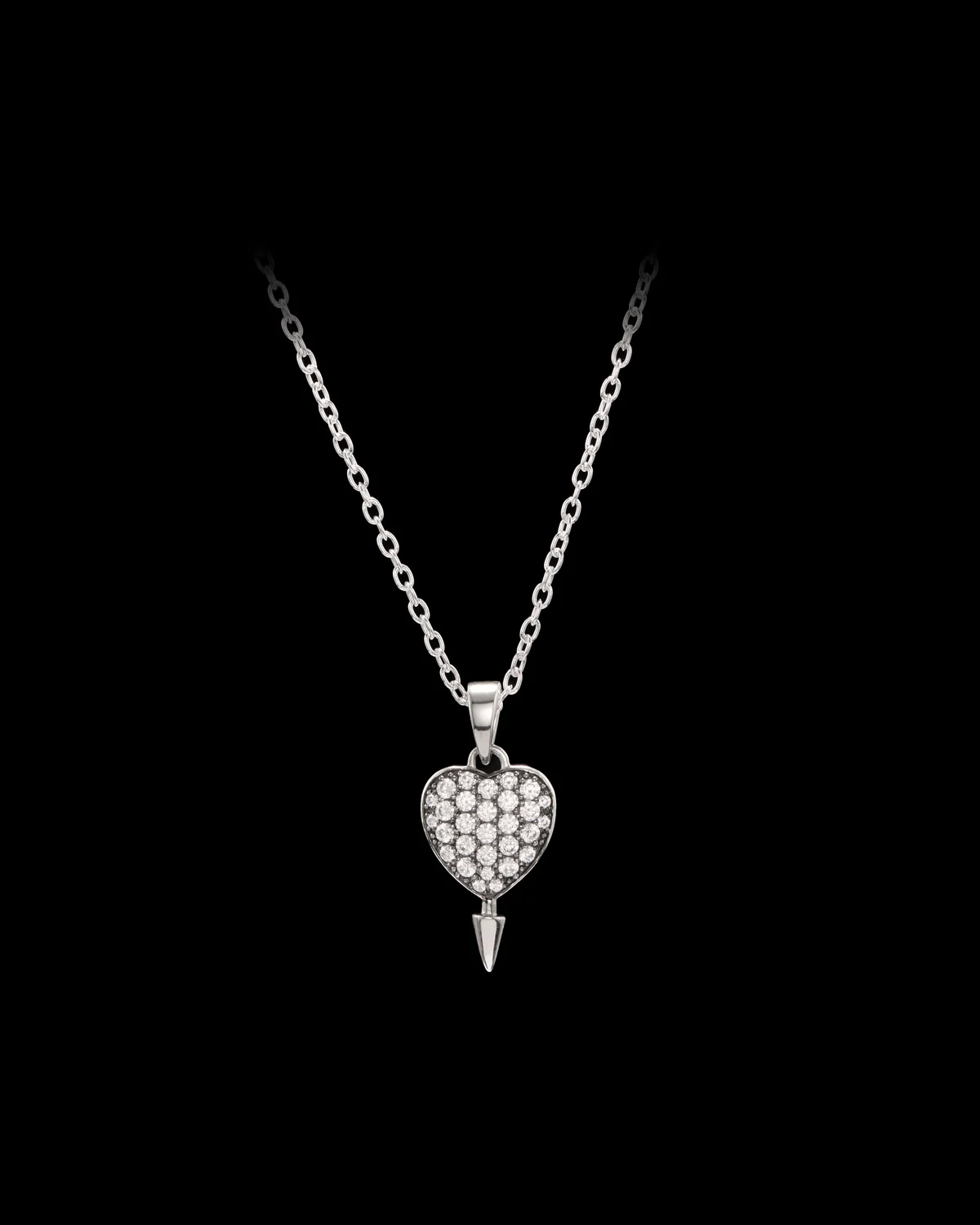 Hazy Heart Necklace - Silver-image-0