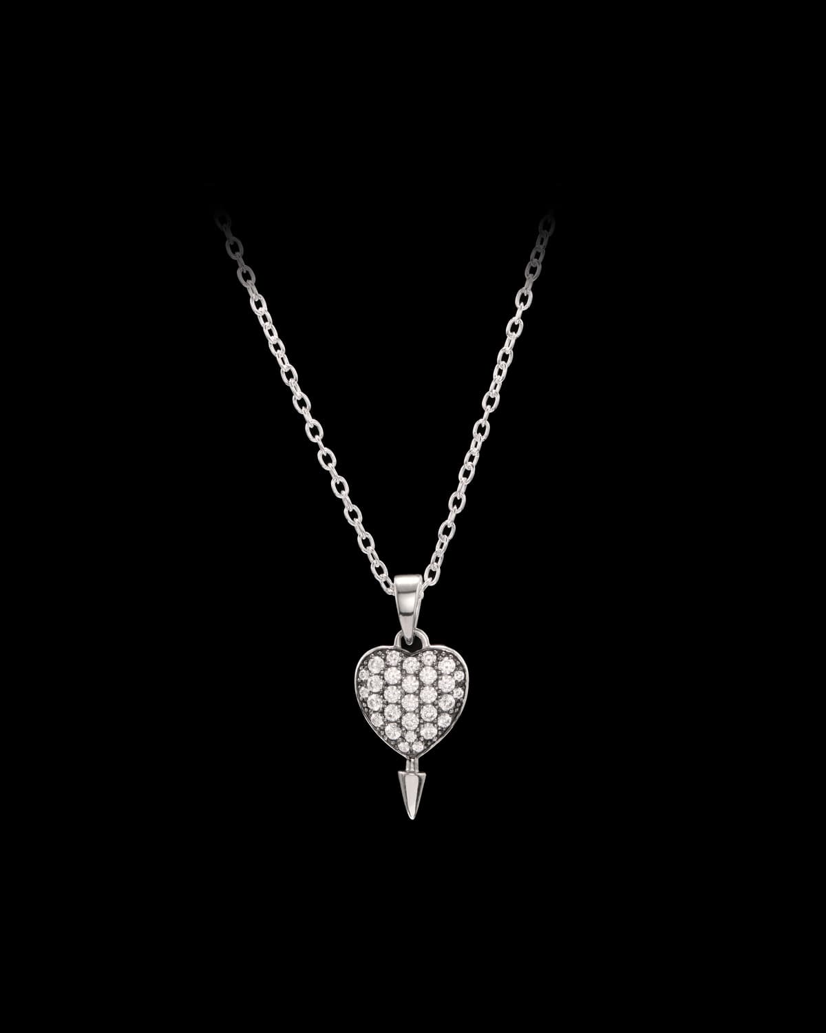 Hazy Heart Necklace - Silver
