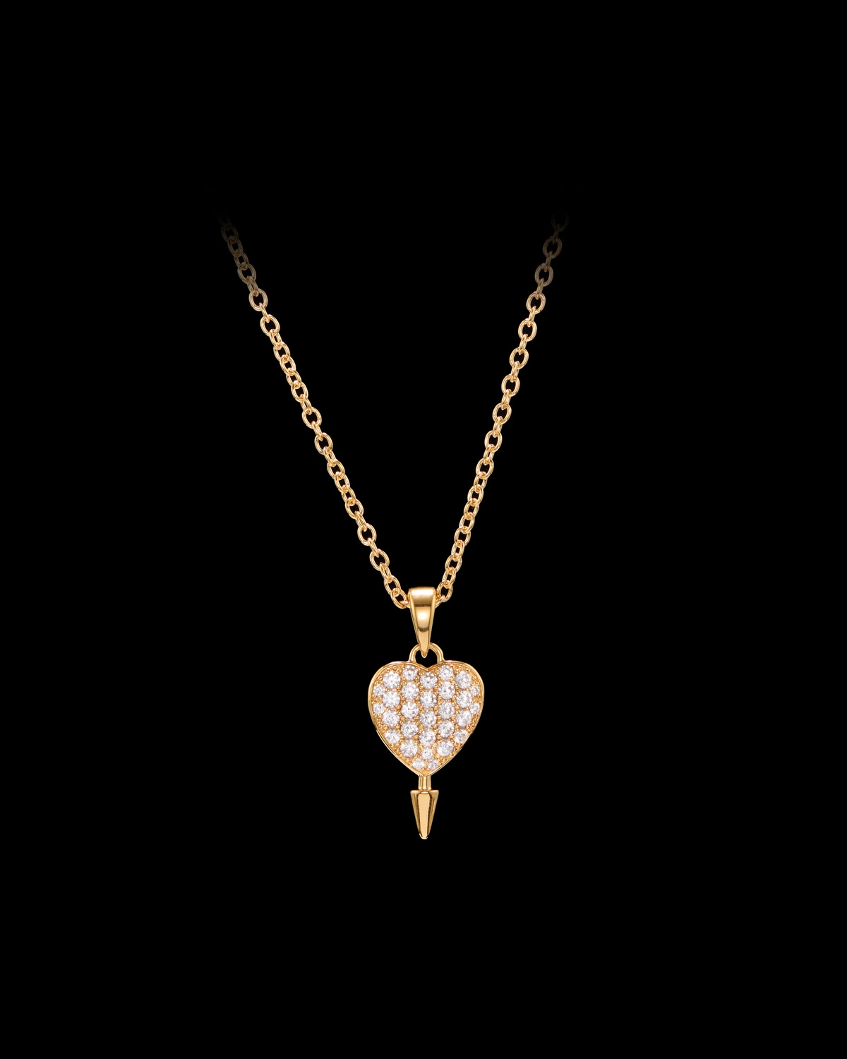 Hazy Heart Necklace - Gold-plated Silver-image-0