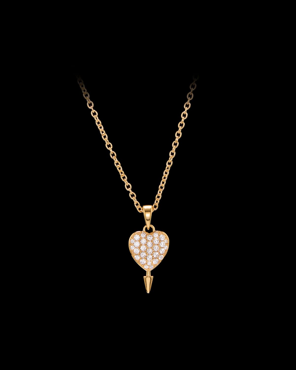 Hazy Heart Necklace - Gold-plated Silver