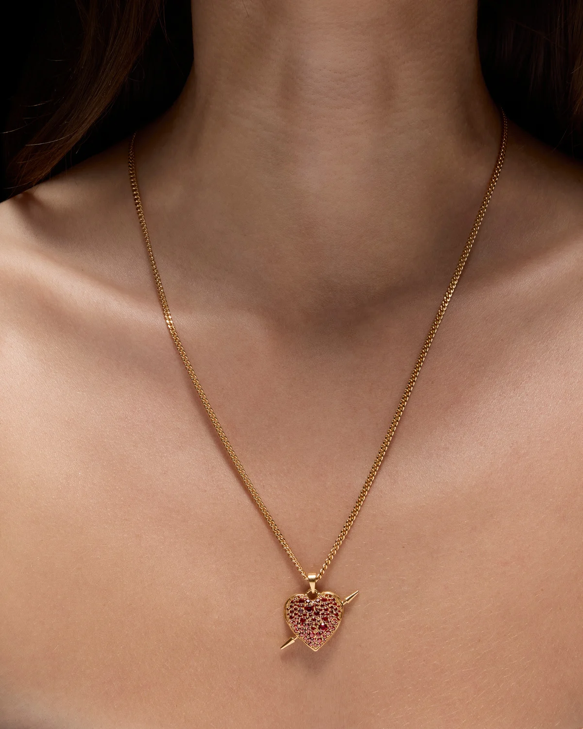 Tuvstarr's Heart Pavé Necklace-image-1