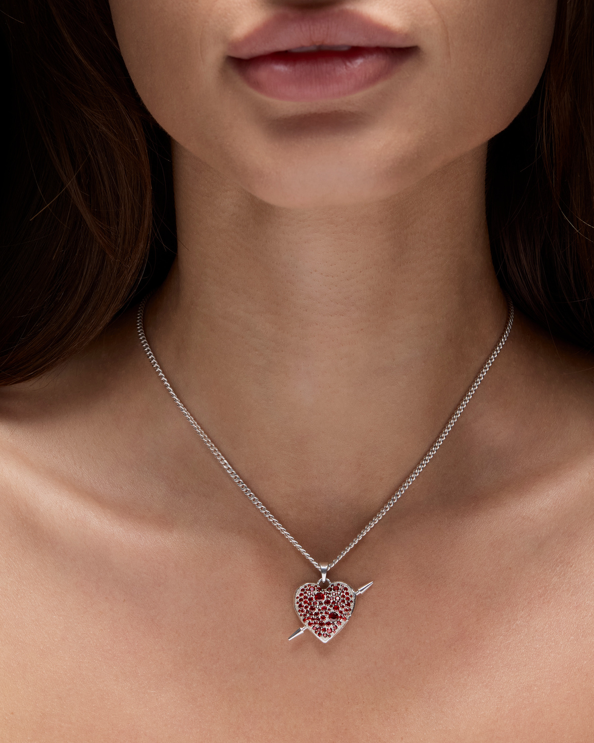 Tuvstarr's Heart Pavé Necklace-image-1