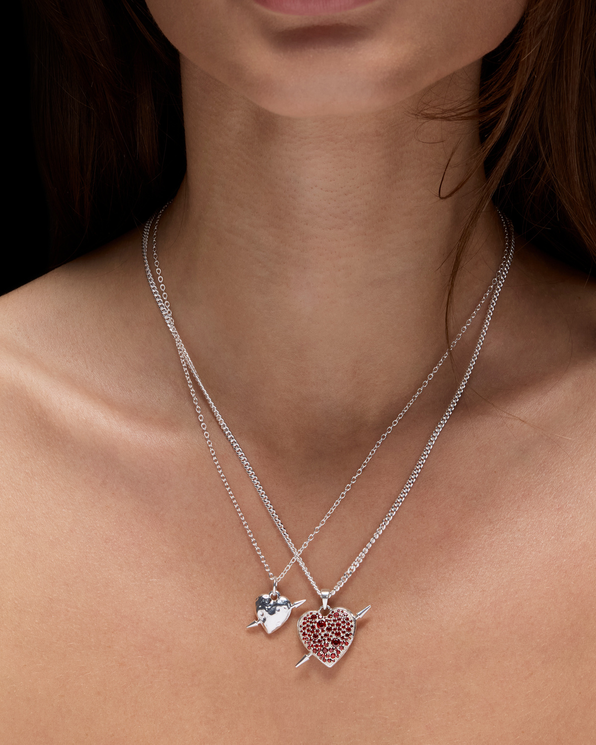 Tuvstarr's Heart Pavé Necklace-image-2