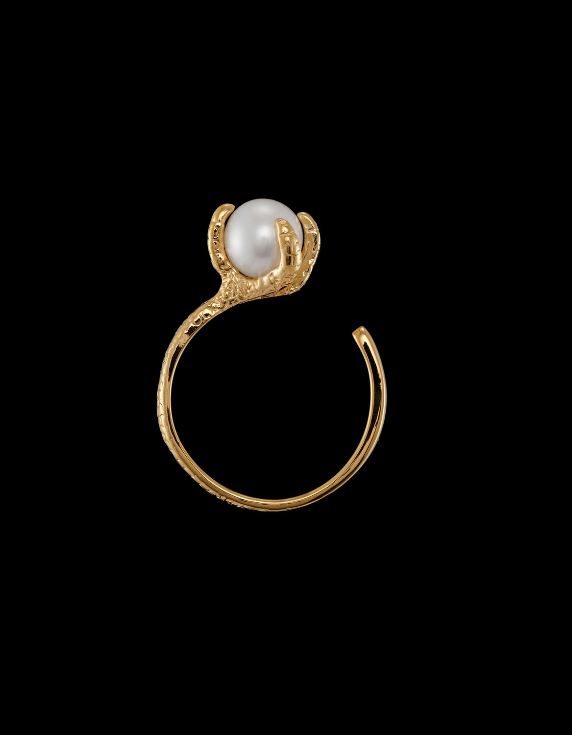 Tiny Claw Pearl Ring-image-2