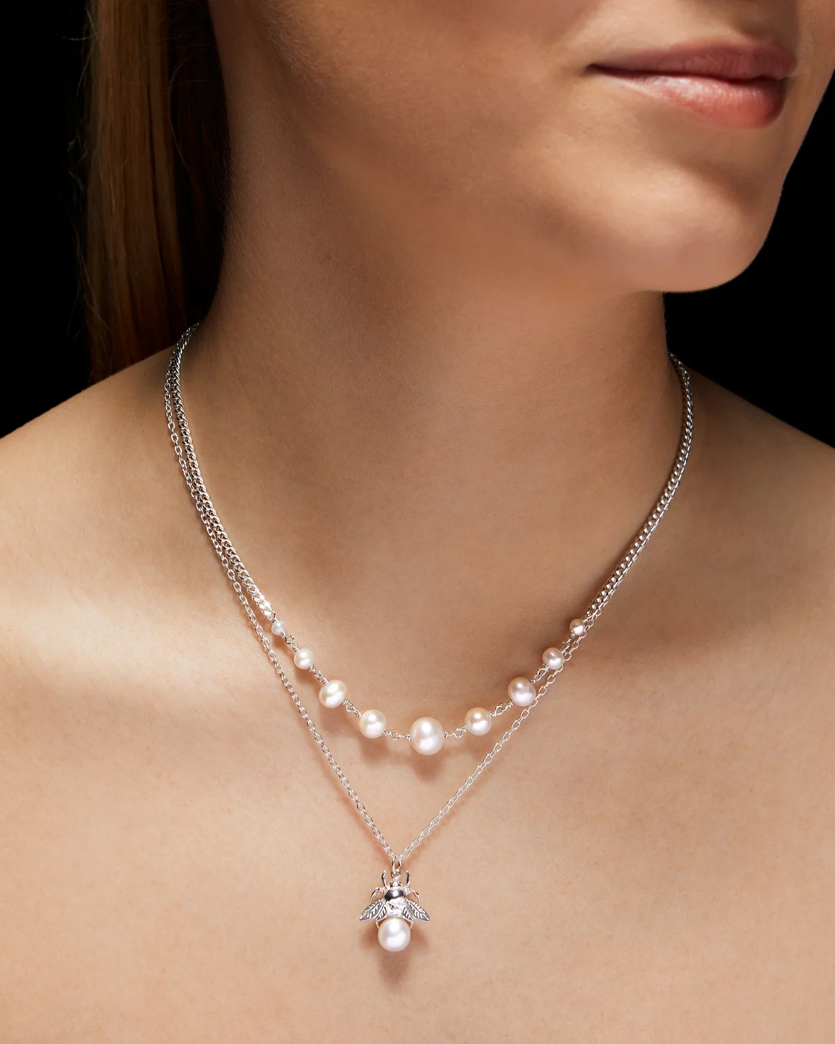 Bumblebee Pearl Necklace-image-1