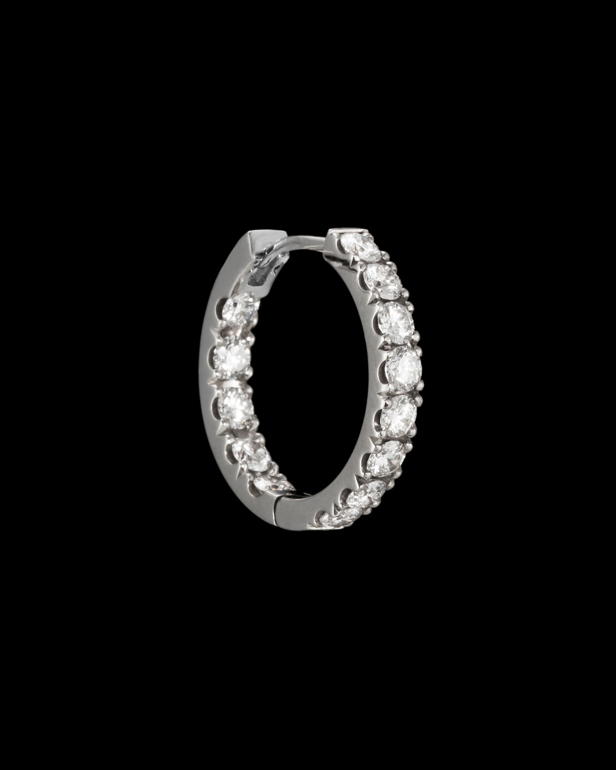 Large Diamond Hoop Earring-image-0