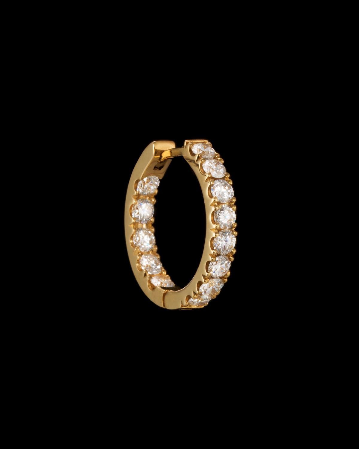 Large Diamond Hoop Earring-image-0