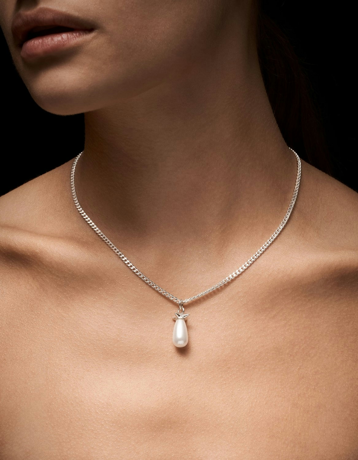 Pearl Tear Necklace-image-1