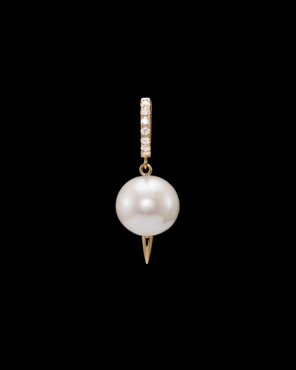 Pierced Pearl Diamond Earring