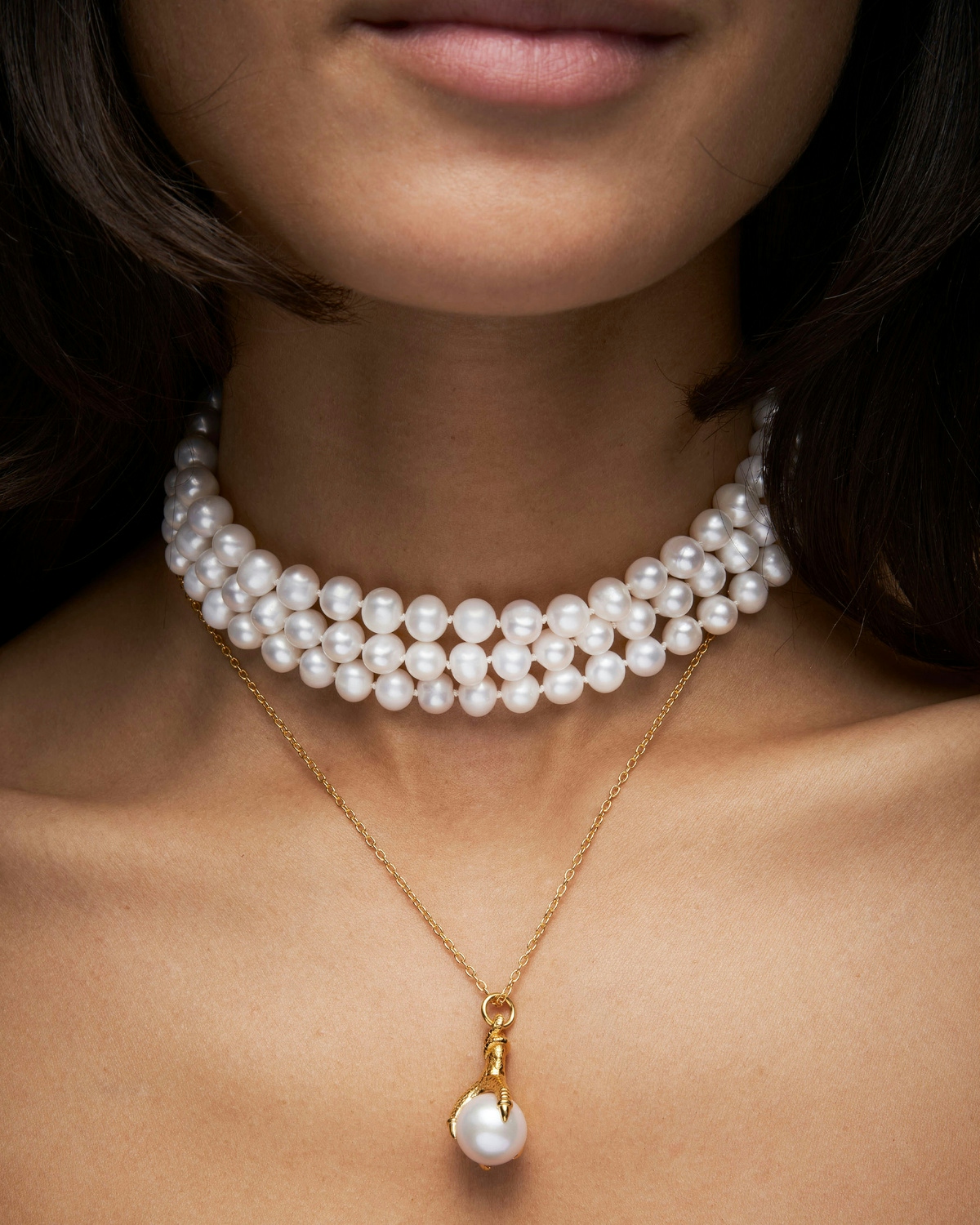 Big Claw Pearl Necklace-image-1