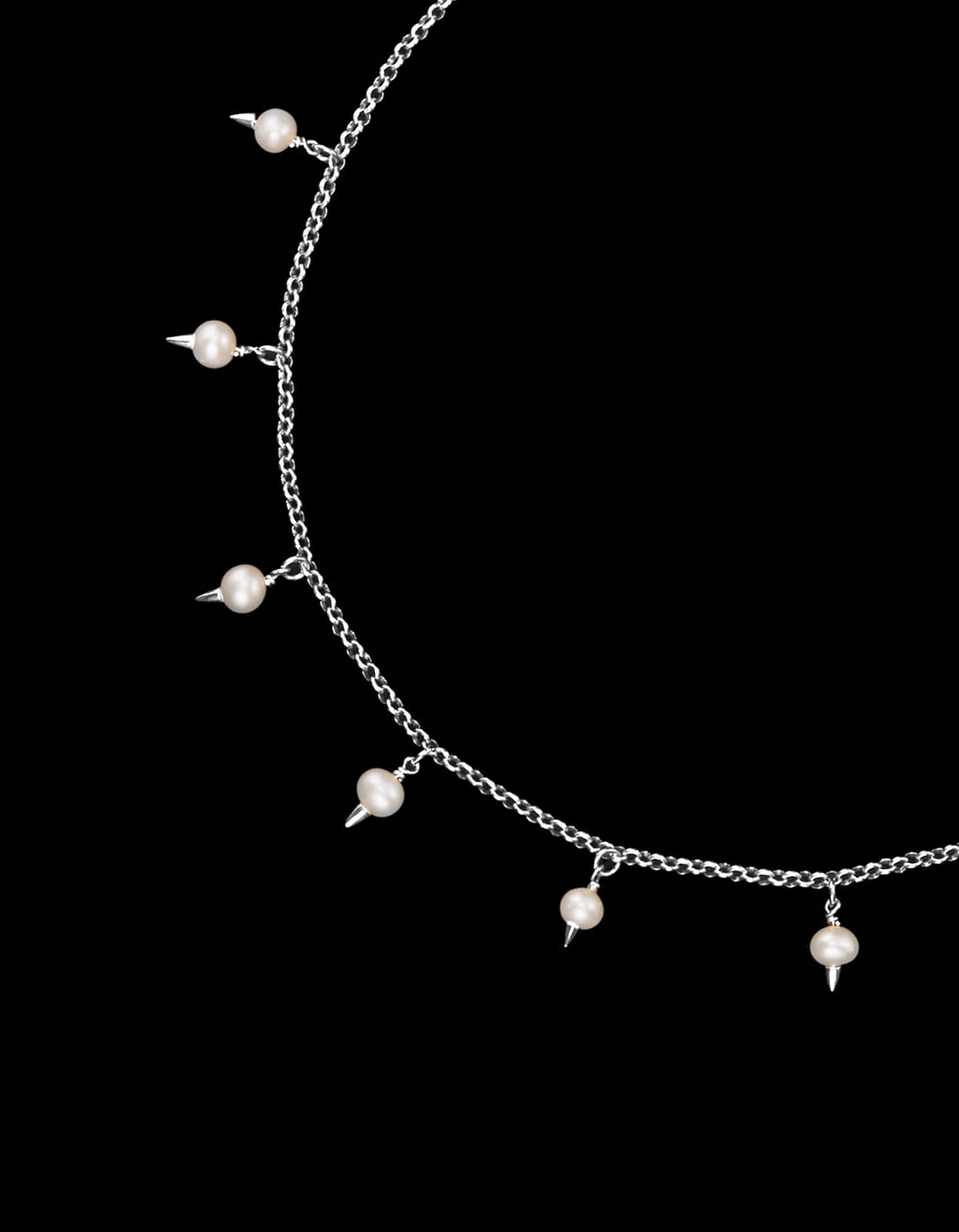 Pierced Pearl Necklace-image-1