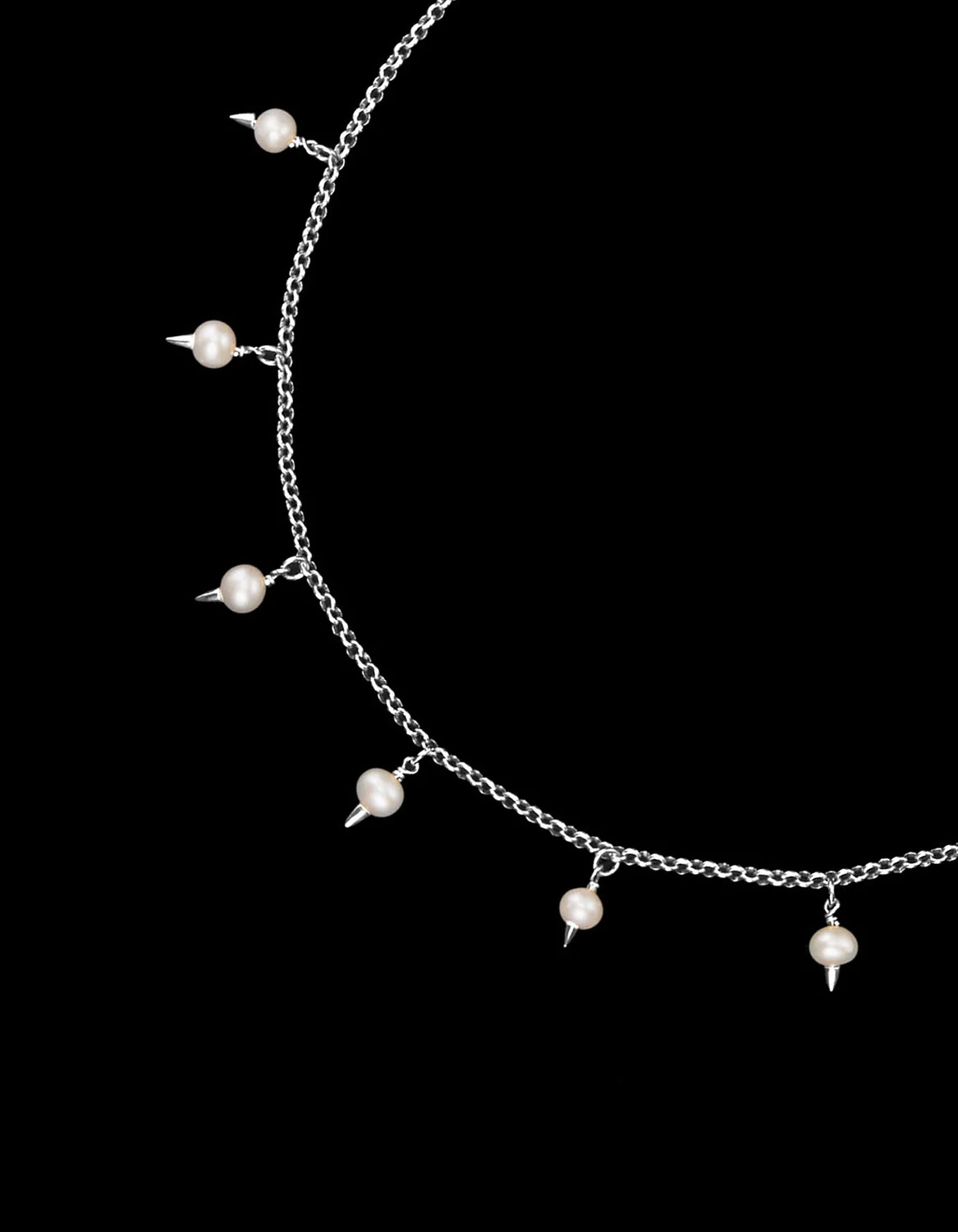 Pierced Pearl Necklace-image-1