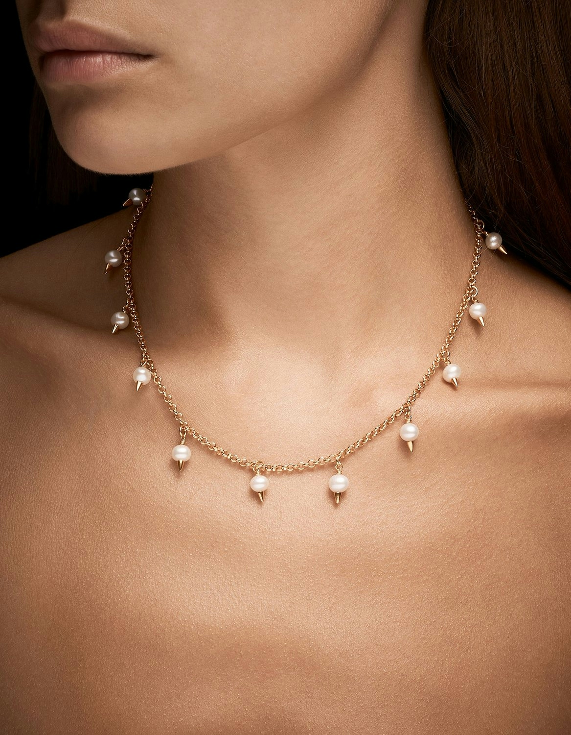 Pierced Pearl Necklace-image-2