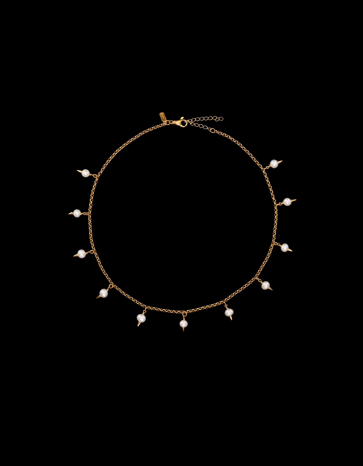 Pierced Pearl Necklace-image-0