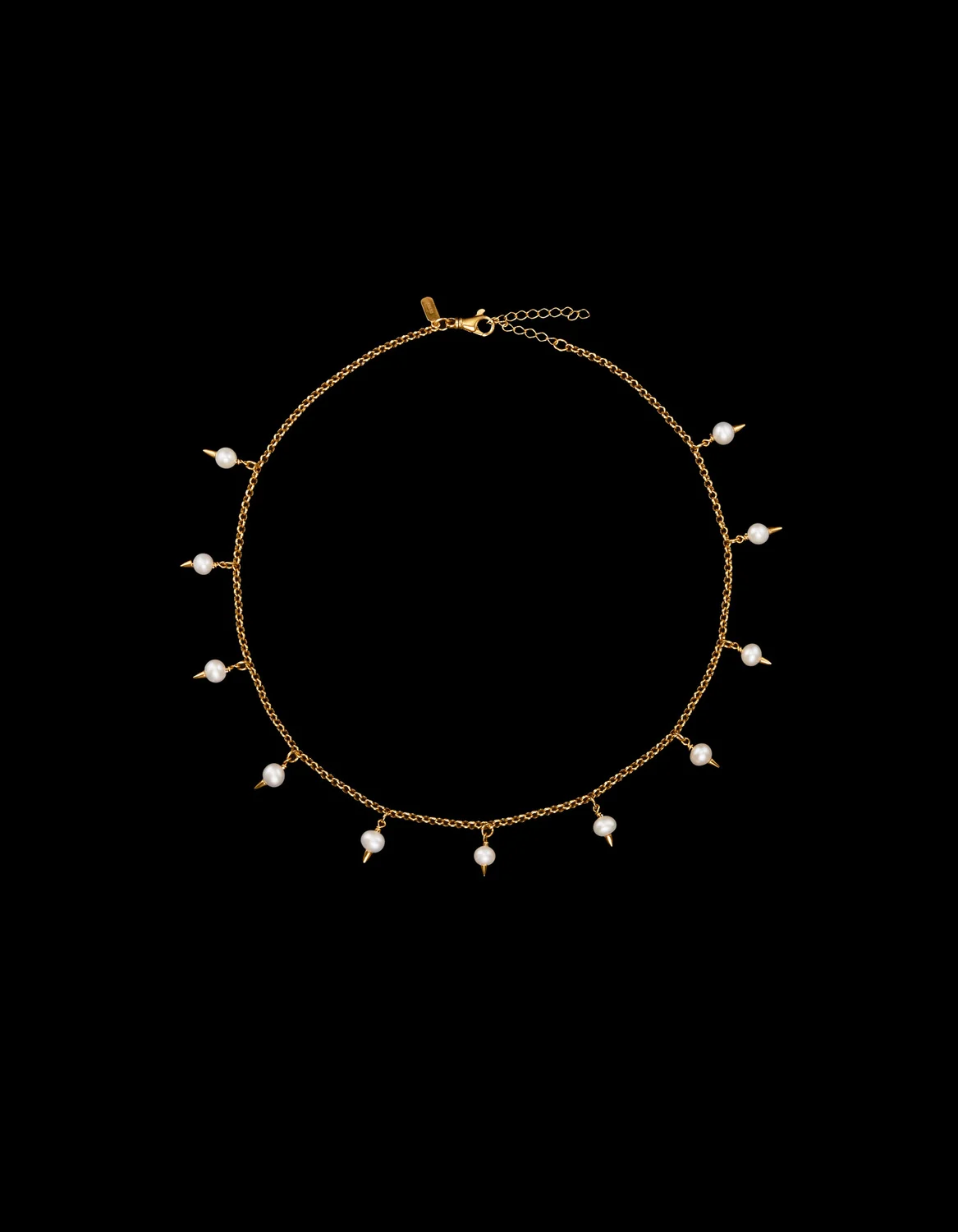 Pierced Pearl Necklace-image-0