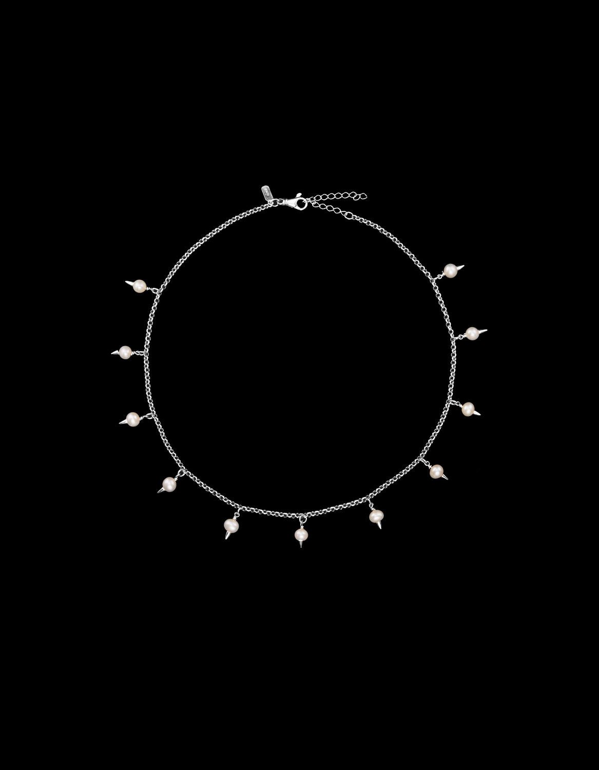 Pierced Pearl Necklace-image-0