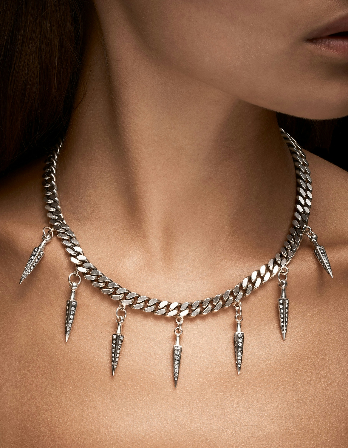 Multi Poison Arrow Diamond Necklace-image-1