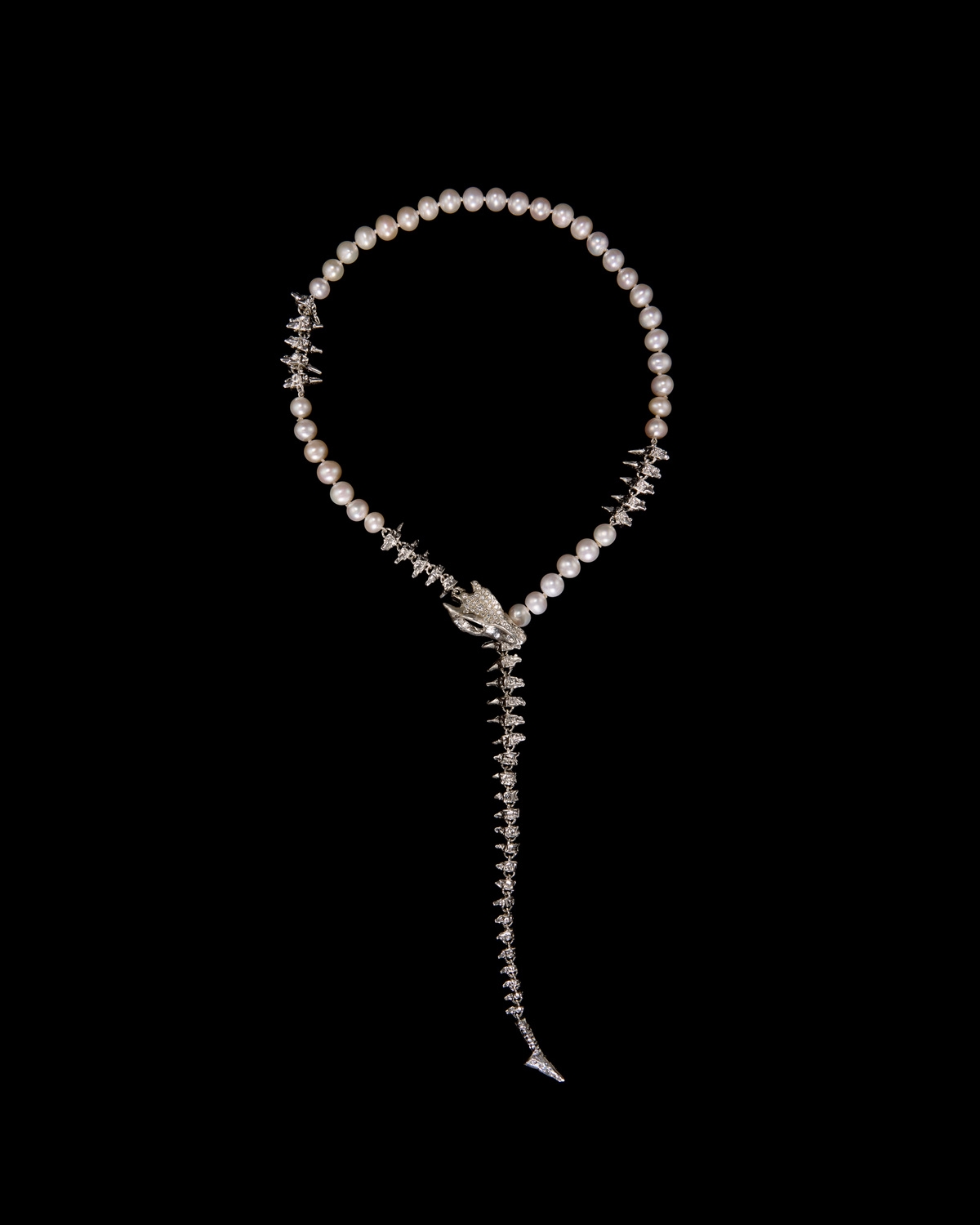 Dragon Pearl Diamond Necklace-image-0
