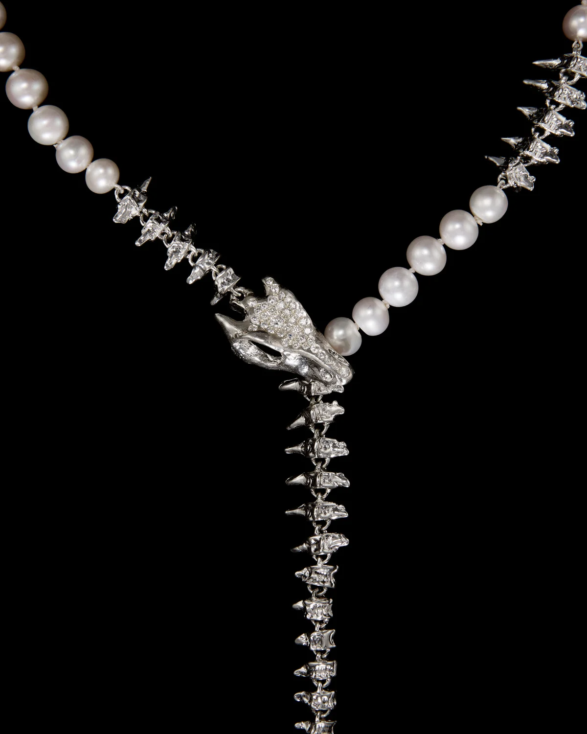 Dragon Pearl Diamond Necklace-image-1