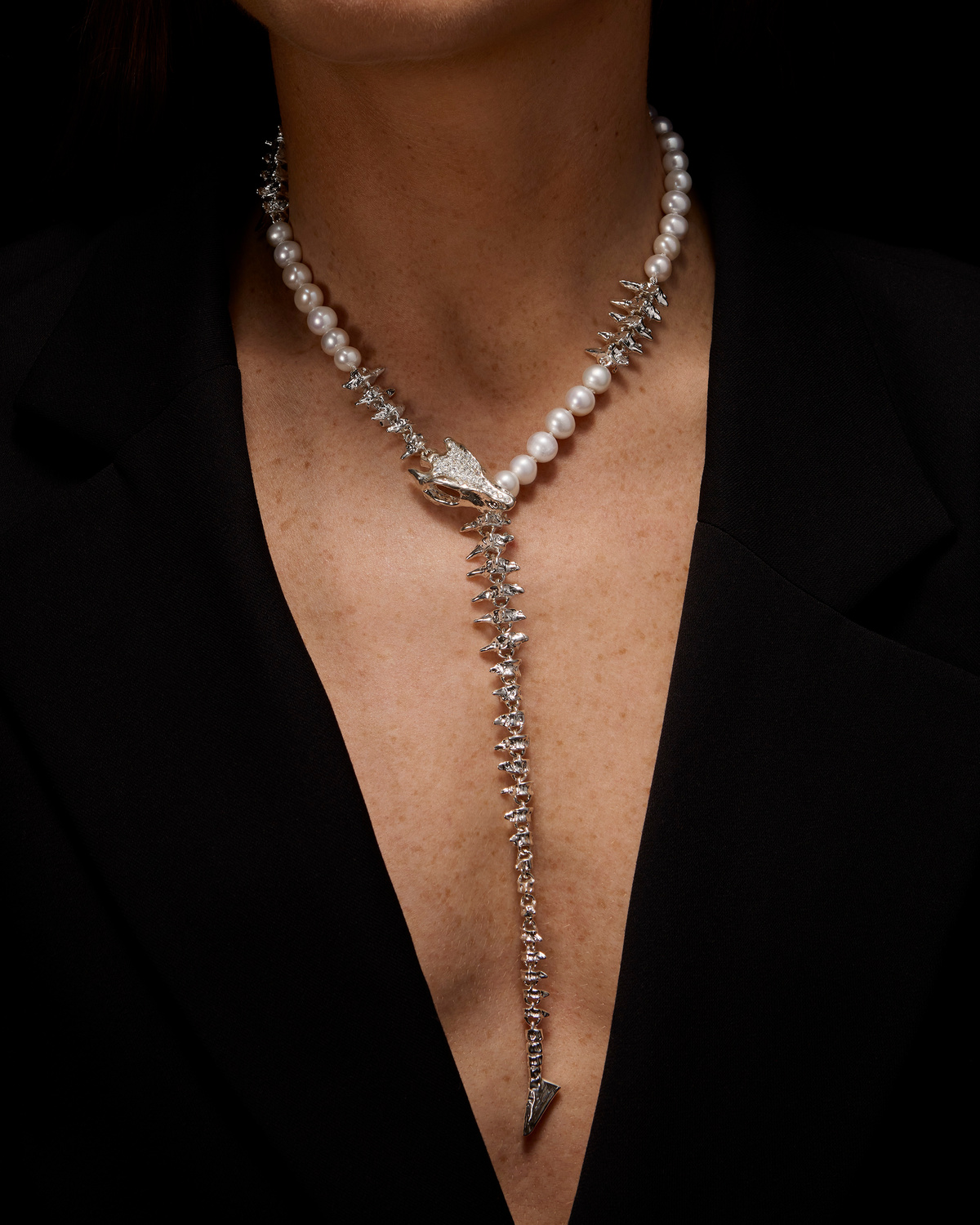 Dragon Pearl Diamond Necklace-image-1